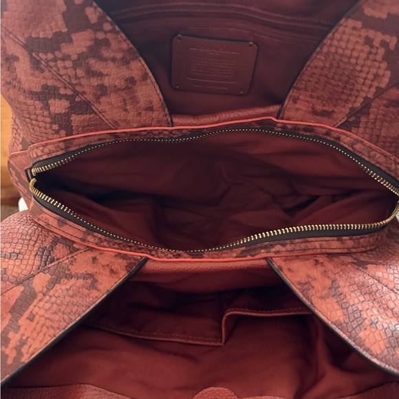 Coach Terracotta Leather & Python Shoulder Bag - Picture 7 of 11